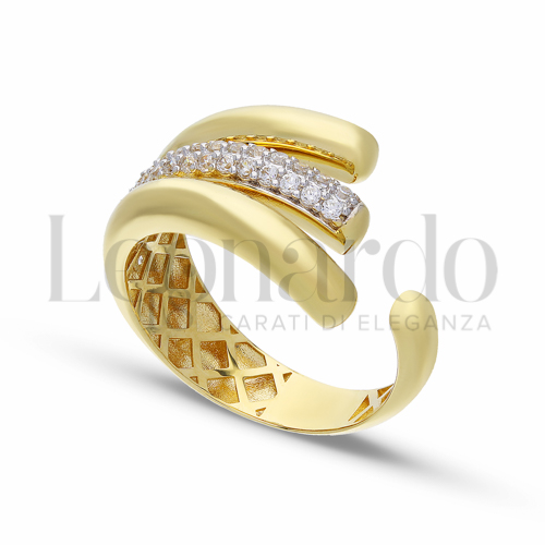 con Zircone bianco in Oro Giallo e Oro Bianco da 3,9gr.