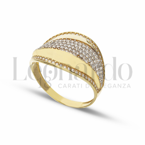 con Zircone bianco in Oro Giallo e Oro Bianco da 3,3gr.