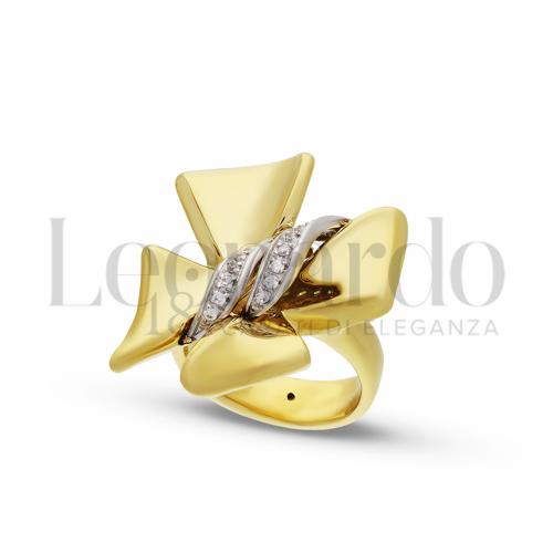 con Zircone bianco in Oro Giallo e Oro Bianco da 4,5gr.