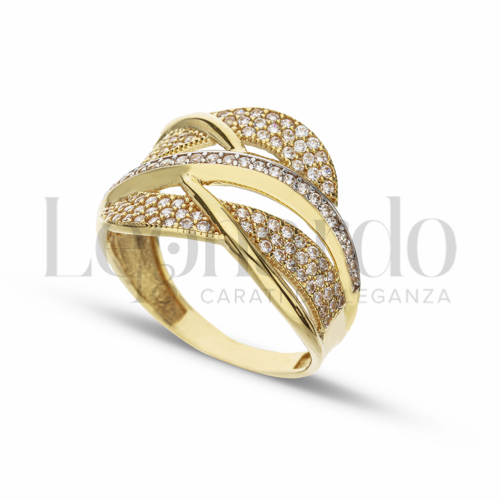 con Zircone bianco in Oro Giallo e Oro Bianco da 4gr.