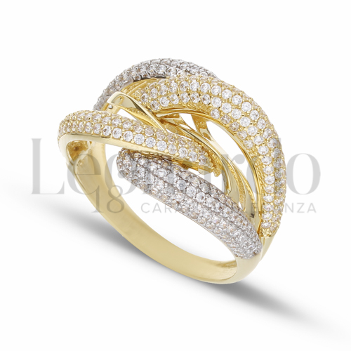 con Zircone bianco in Oro Giallo e Oro Bianco da 6,2gr.