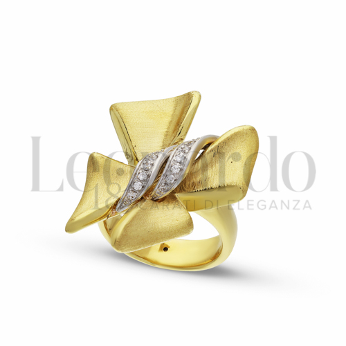 con Zircone bianco in Oro Giallo e Oro Bianco da 4,6gr.