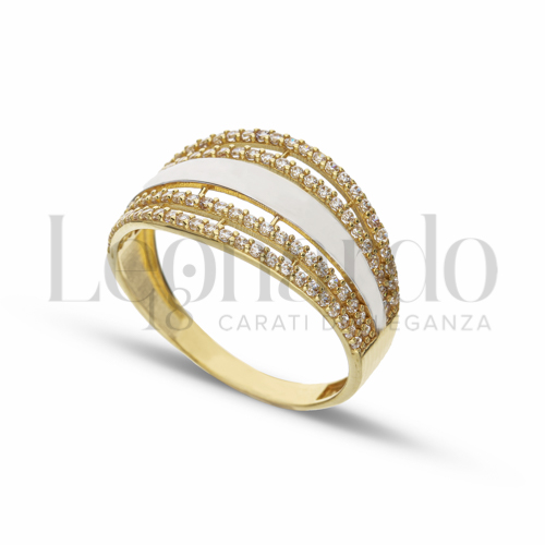 con Zircone bianco in Oro Giallo e Oro Bianco da 3gr.