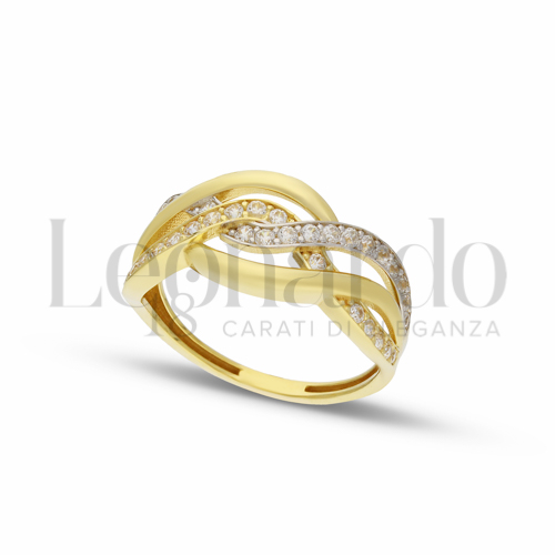 con Zircone bianco in Oro Giallo e Oro Bianco da 2,7gr.