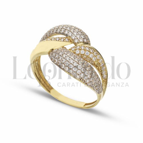 con Zircone bianco in Oro Giallo e Oro Bianco da 4gr.