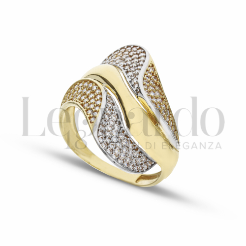 con Zircone bianco in Oro Giallo e Oro Bianco da 5,1gr.