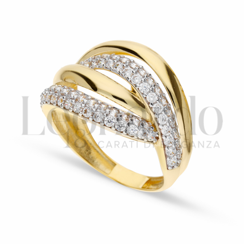 con Zircone bianco in Oro Giallo e Oro Bianco da 3,7gr.