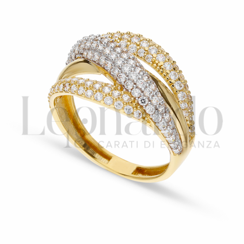 con Zircone bianco in Oro Giallo e Oro Bianco da 3,7gr.