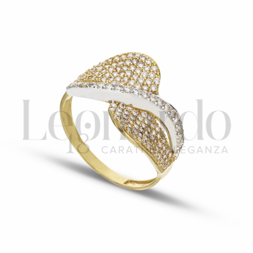 con Zircone bianco in Oro Giallo e Oro Bianco da 2,9gr.