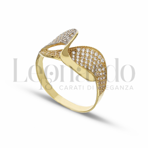 con Zircone bianco in Oro Giallo e Oro Bianco da 3gr.