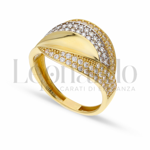 con Zircone bianco in Oro Giallo e Oro Bianco da 3,6gr.