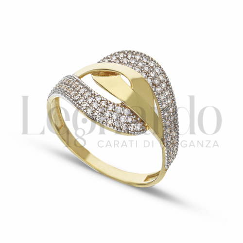con Zircone bianco in Oro Giallo e Oro Bianco da 3,5gr.