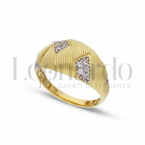 con Zircone bianco in Oro Giallo e Oro Bianco da 3,3gr.