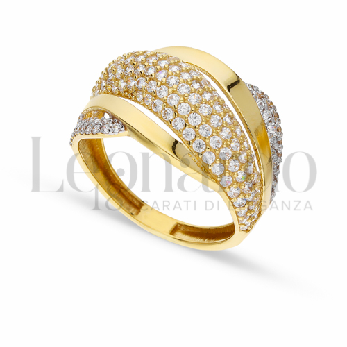 con Zircone bianco in Oro Giallo e Oro Bianco da 3,6gr.