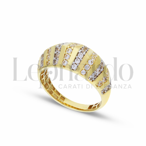 con Zircone bianco in Oro Giallo e Oro Bianco da 3,6gr.