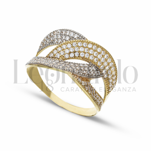 con Zircone bianco in Oro Giallo e Oro Bianco da 4,5gr.