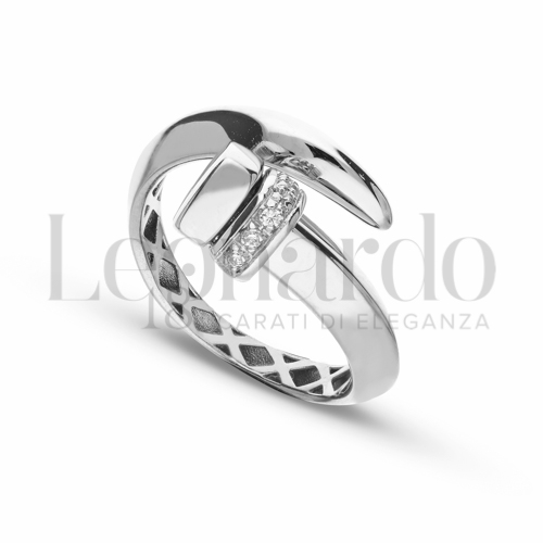 con Zircone bianco in Oro Bianco da 3,6gr.