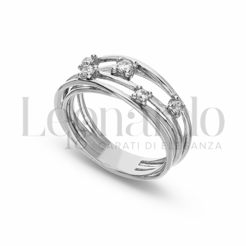 Modello 5 Fili con Zircone bianco in Oro Bianco da 4,6gr.