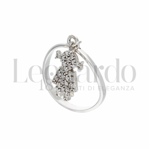 Modello Con elemento pendente con Zircone bianco in Oro Bianco da 2,8gr.