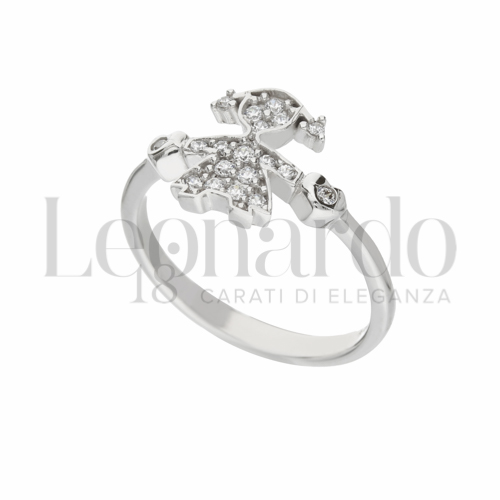 con Zircone bianco in Oro Bianco da 2,9gr.