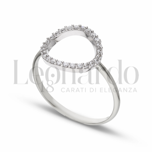 Modello 2° Misura con Zircone bianco in Oro Bianco da 1,6gr.