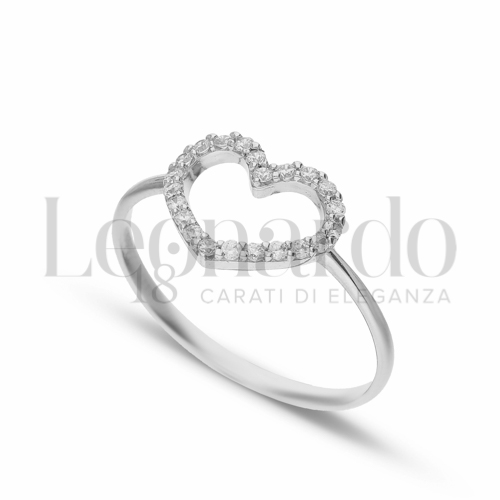 Modello 1 ° Misura con Zircone bianco in Oro Bianco da 1,2gr.