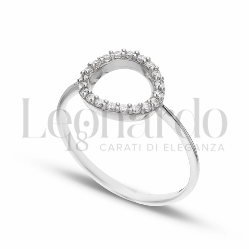 Modello 1 ° Misura con Zircone bianco in Oro Bianco da 1,5gr.