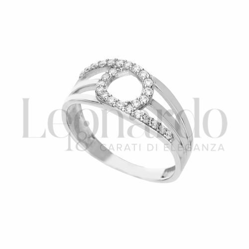 con Zircone bianco in Oro Bianco da 2,6gr.
