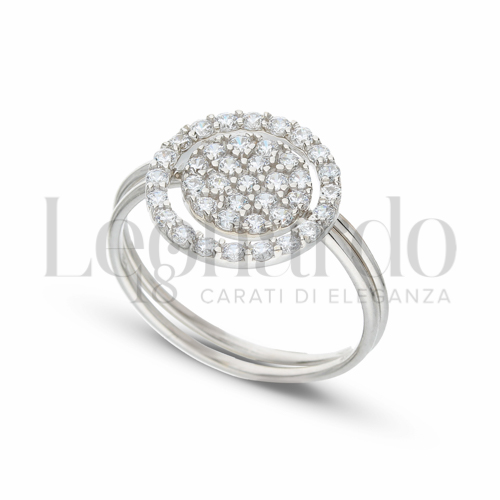 con Zircone bianco in Oro Bianco da 2,8gr.
