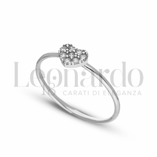 Modello 1 ° Misura con Zircone bianco in Oro Bianco da 1,3gr.