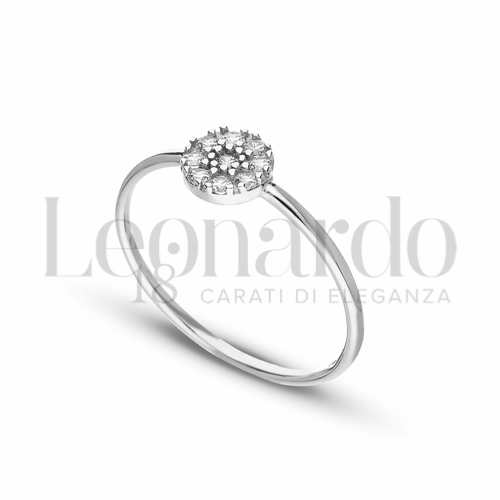 Modello 1 ° Misura con Zircone bianco in Oro Bianco da 1,2gr.