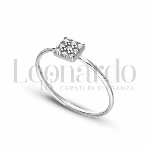 Modello 1 ° Misura con Zircone bianco in Oro Bianco da 1,3gr.