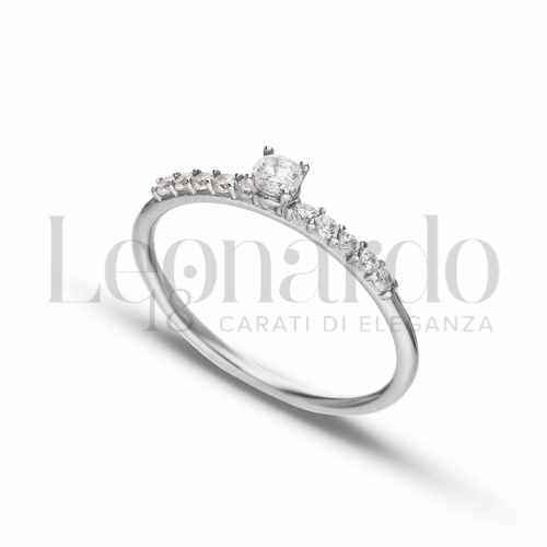 con Zircone bianco in Oro Bianco da 1,6gr.