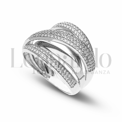 con Zircone bianco in Oro Bianco da 6gr.