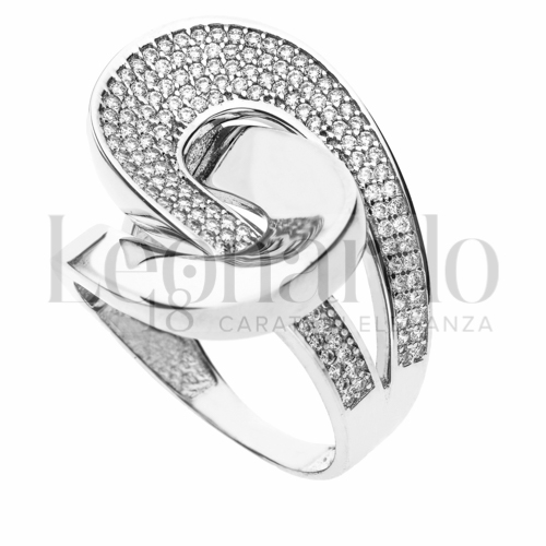 con Zircone bianco in Oro Bianco da 7gr.
