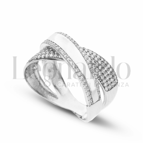 con Zircone bianco in Oro Bianco da 4,1gr.