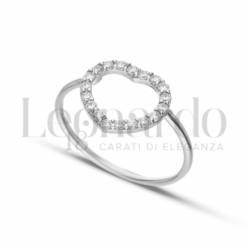 Modello 2° Misura con Zircone bianco in Oro Bianco da 1,5gr.