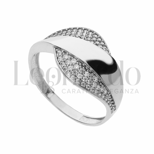 con Zircone bianco in Oro Bianco da 2,6gr.