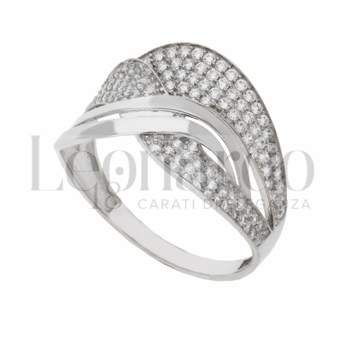 con Zircone bianco in Oro Bianco da 3,2gr.