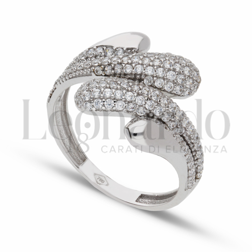 con Zircone bianco in Oro Bianco da 3,3gr.