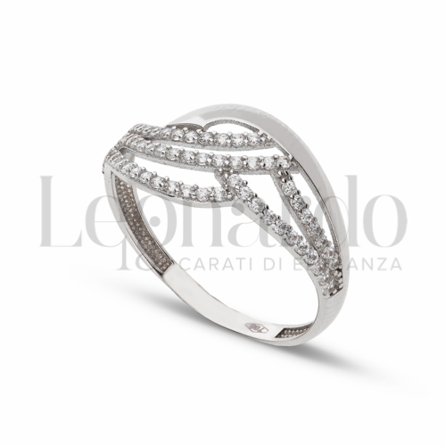 con Zircone bianco in Oro Bianco da 2,2gr.