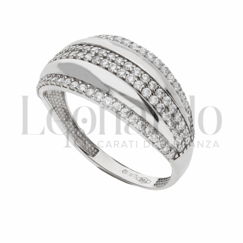 con Zircone bianco in Oro Bianco da 2,7gr.