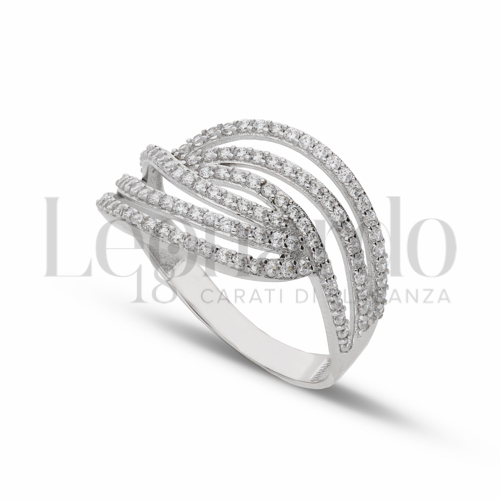 con Zircone bianco in Oro Bianco da 3,2gr.