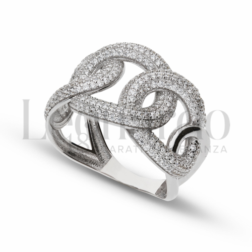 con Zircone bianco in Oro Bianco da 5,1gr.