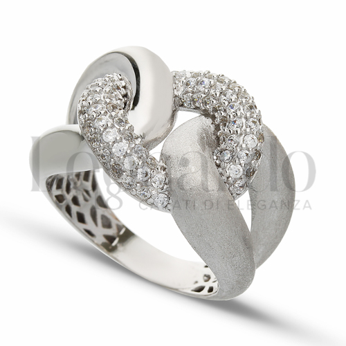 con Zircone bianco in Oro Bianco da 6,2gr.