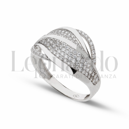 con Zircone bianco in Oro Bianco da 3,1gr.