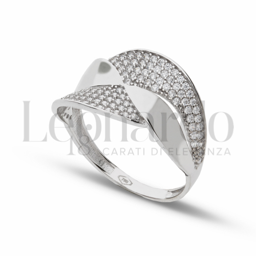 con Zircone bianco in Oro Bianco da 2,8gr.