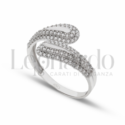 con Zircone bianco in Oro Bianco da 2,6gr.