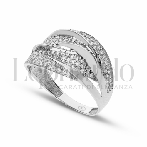 con Zircone bianco in Oro Bianco da 3,8gr.