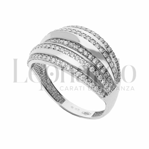 con Zircone bianco in Oro Bianco da 3,5gr.